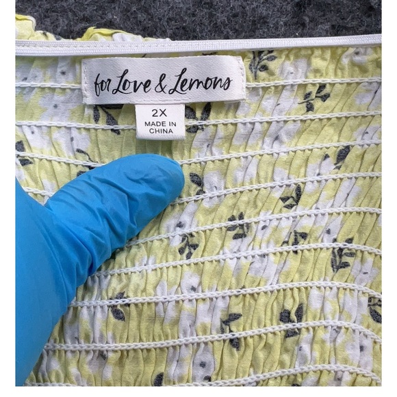 FOR LOVE & LEMONS Plus Yellow Floral Smocked Dress - Picture 3 of 4